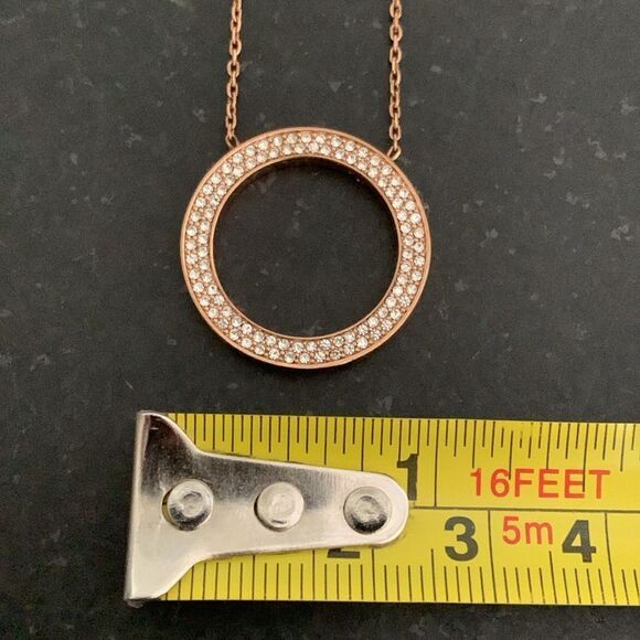 Michael Kors Open Circle Eternity Pendant Necklace - Rose Gold - Circle of Life - Picture 8 of 11